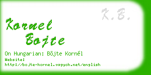 kornel bojte business card